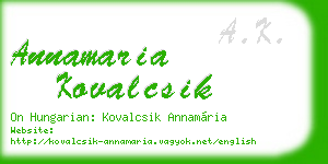annamaria kovalcsik business card